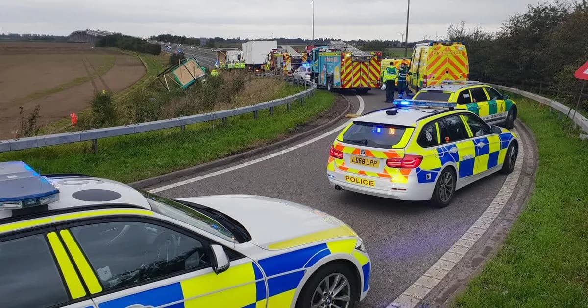 Police and rescue services at a road traffic incident