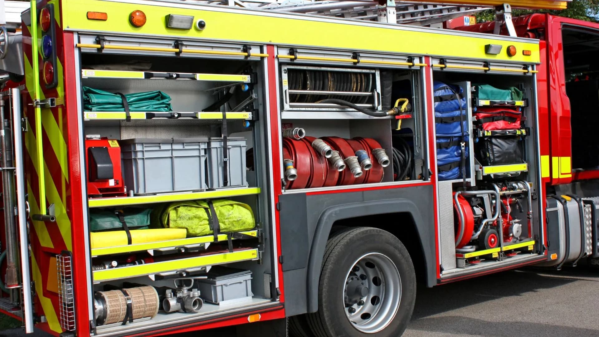 UK fire and rescue crews working an incident
